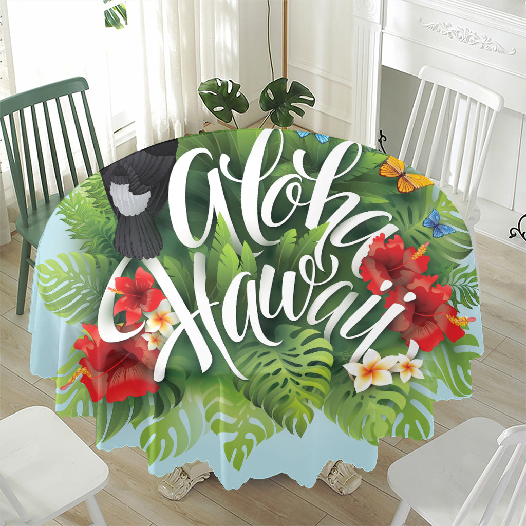 Toucan Aloha Hawaii Print Waterproof Round Tablecloth