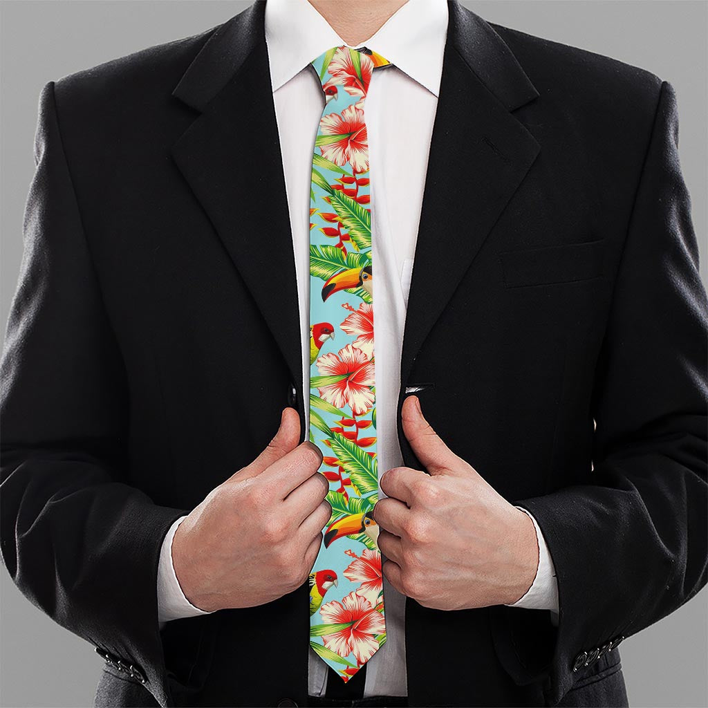Toucan Parrot Tropical Pattern Print Necktie