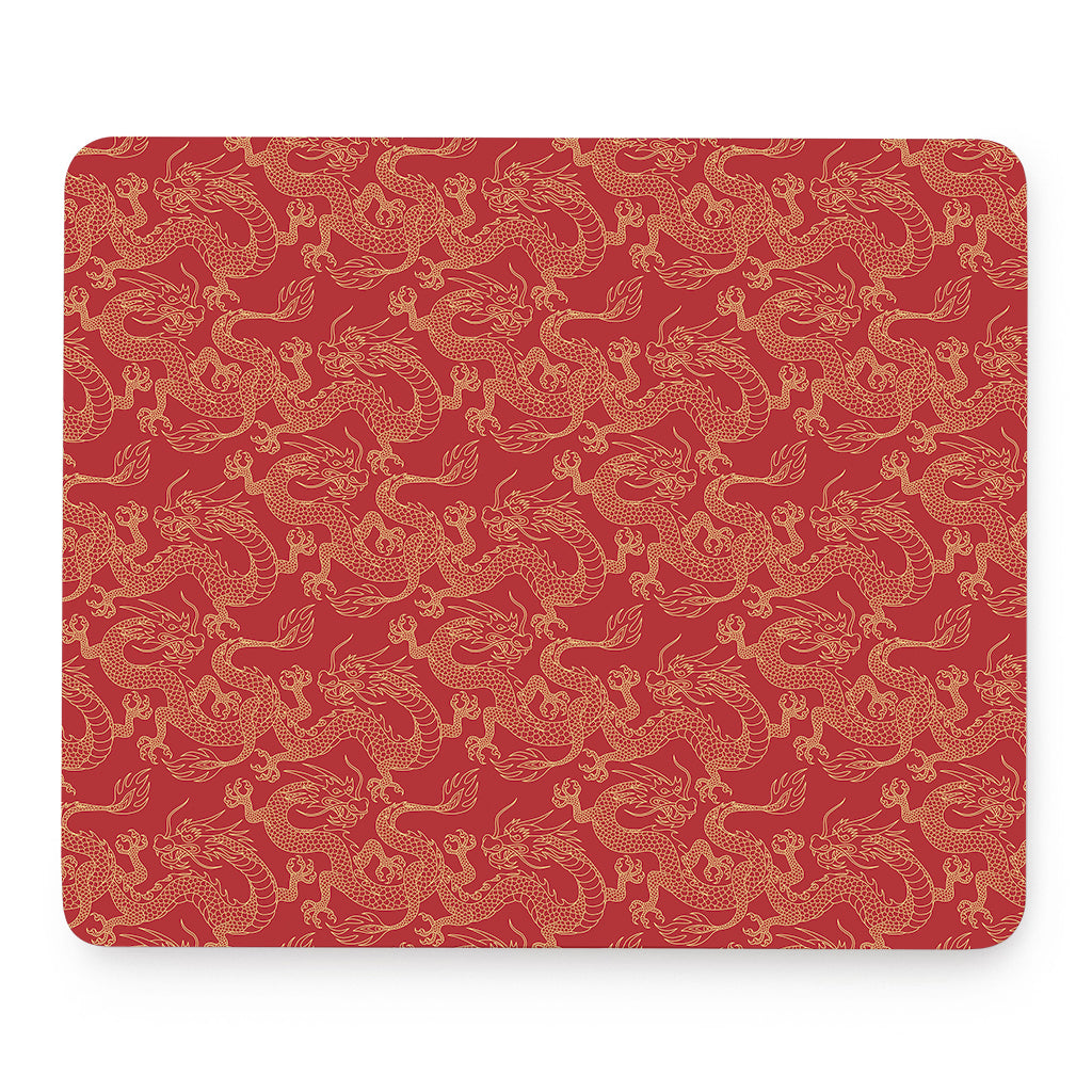 Traditional Chinese Dragon Pattern Print Mouse Pad
