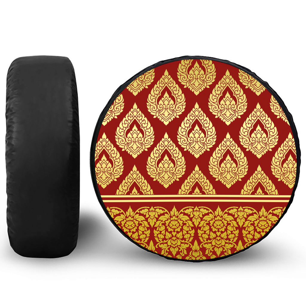 Traditional Thai Pattern Print Leather Spare Tire Cover