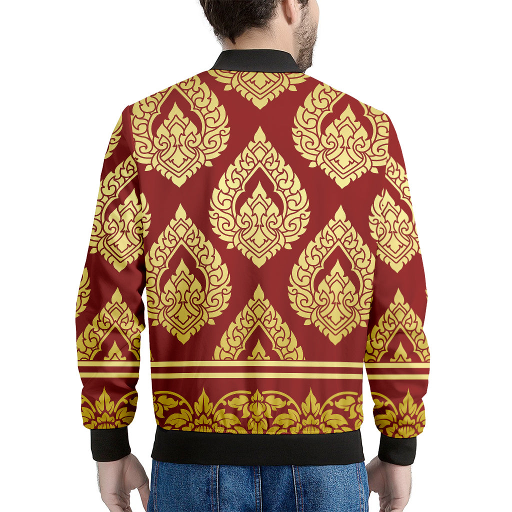 Traditional Thai Pattern Print Men's Bomber Jacket