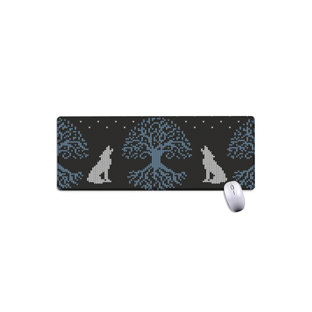 Tree Of Life And Howling Wolves Print Extended Mouse Pad
