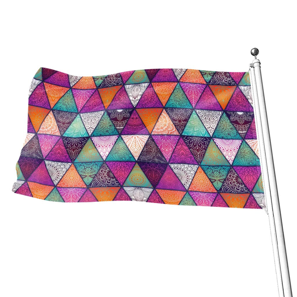 Triangle Bohemian Mandala Pattern Print Flag