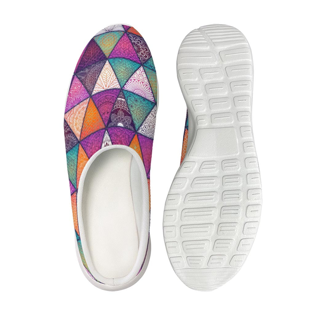 Triangle Bohemian Mandala Pattern Print Mesh Casual Shoes