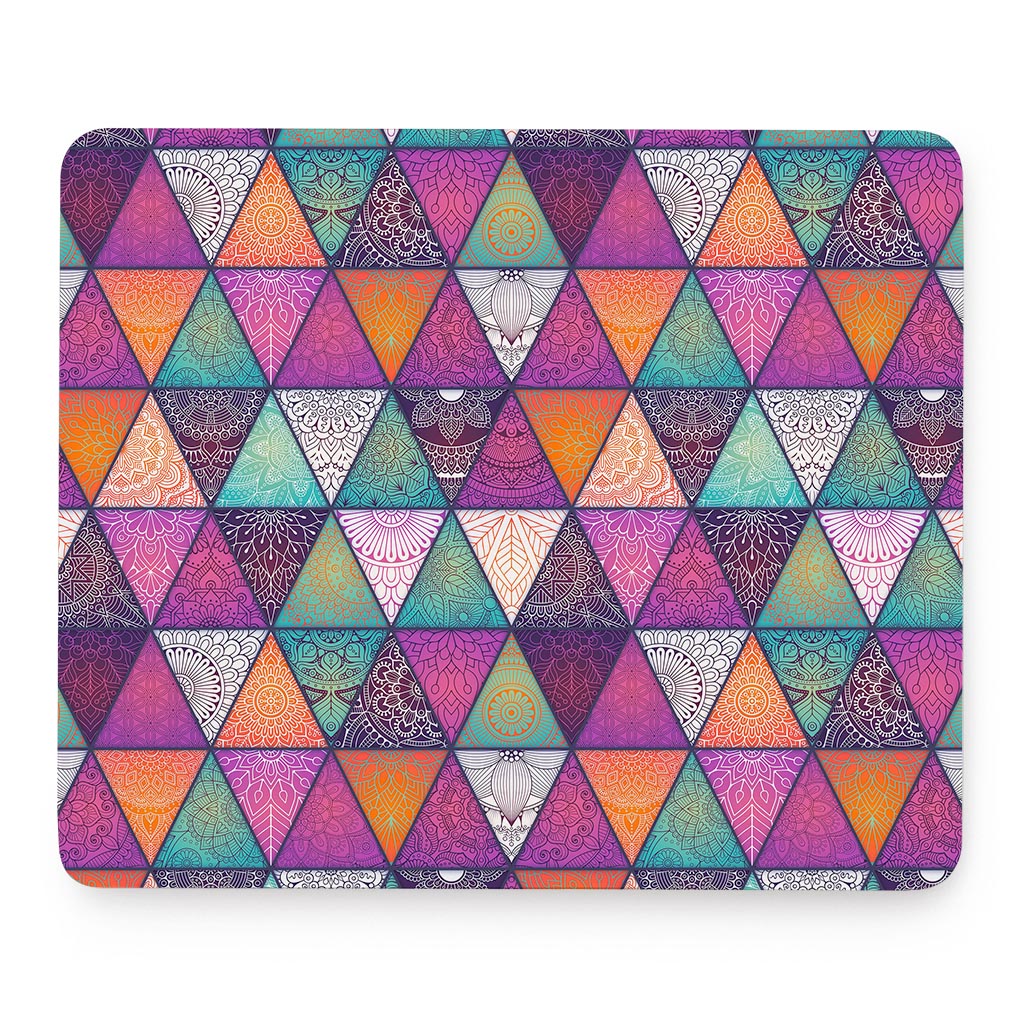 Triangle Bohemian Mandala Pattern Print Mouse Pad