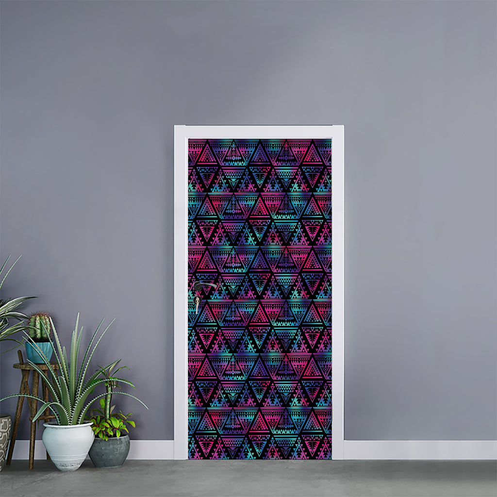 Triangle Ethnic Navajo Pattern Print Door Sticker