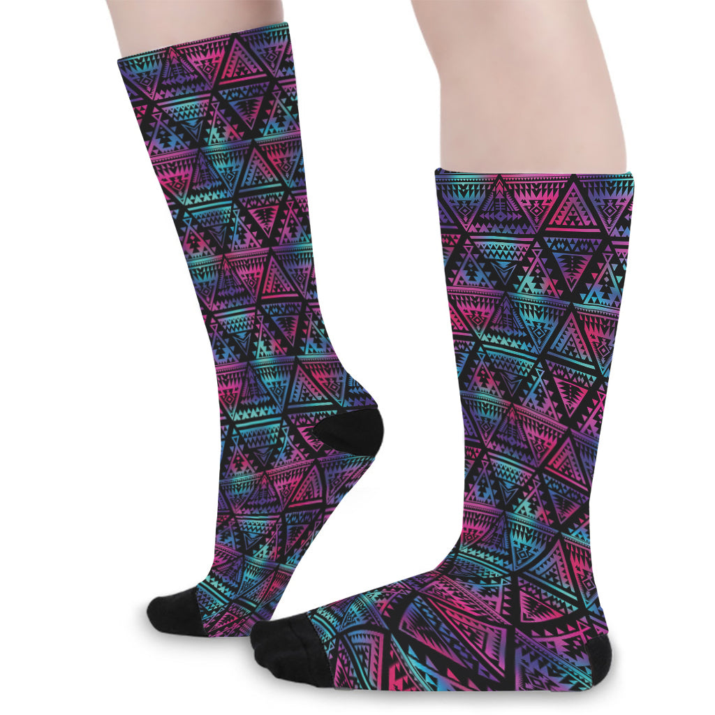 Triangle Ethnic Navajo Pattern Print Long Socks
