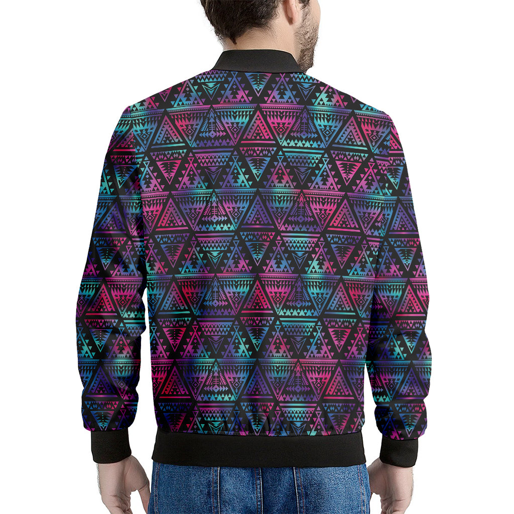 Triangle Ethnic Navajo Pattern Print Men's Bomber Jacket