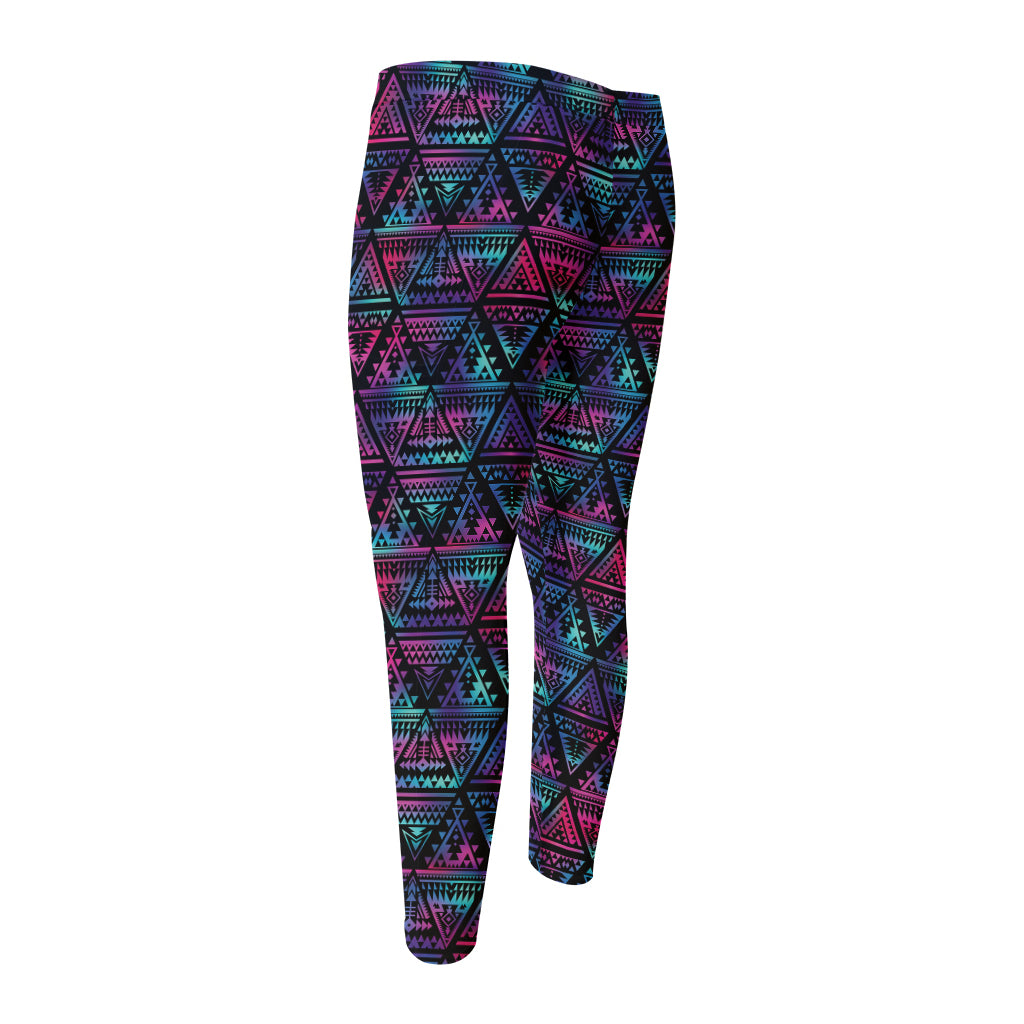 Triangle Ethnic Navajo Pattern Print Men's Compression Pants