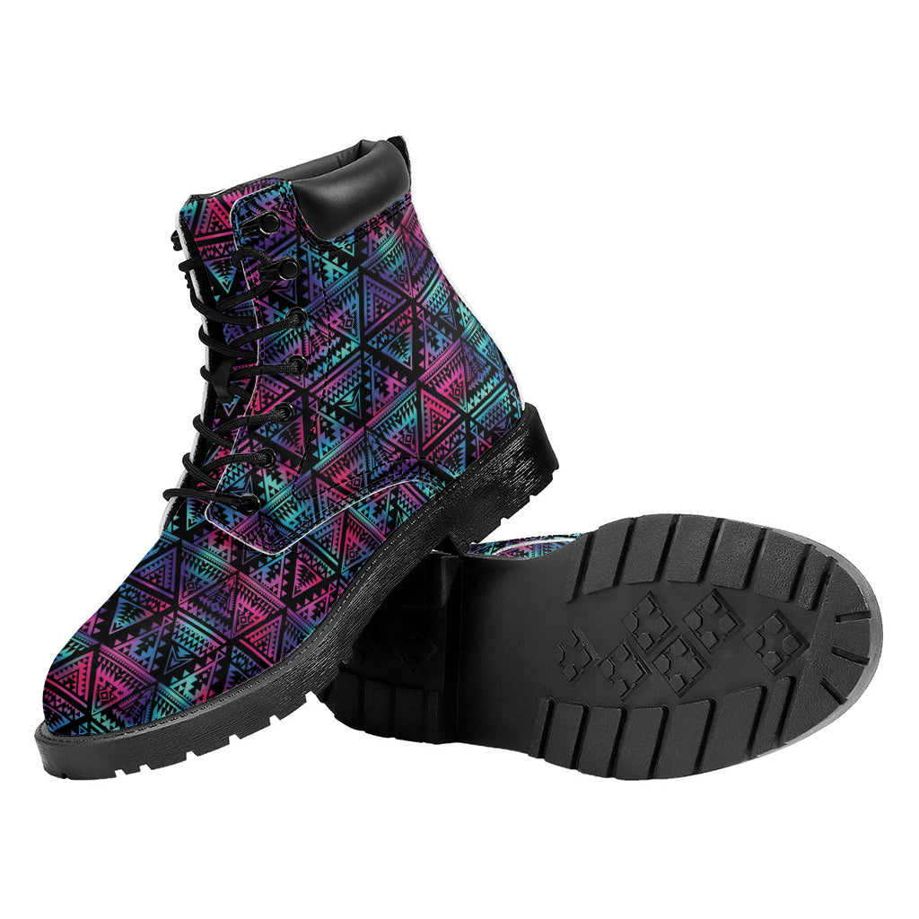 Triangle Ethnic Navajo Pattern Print Work Boots