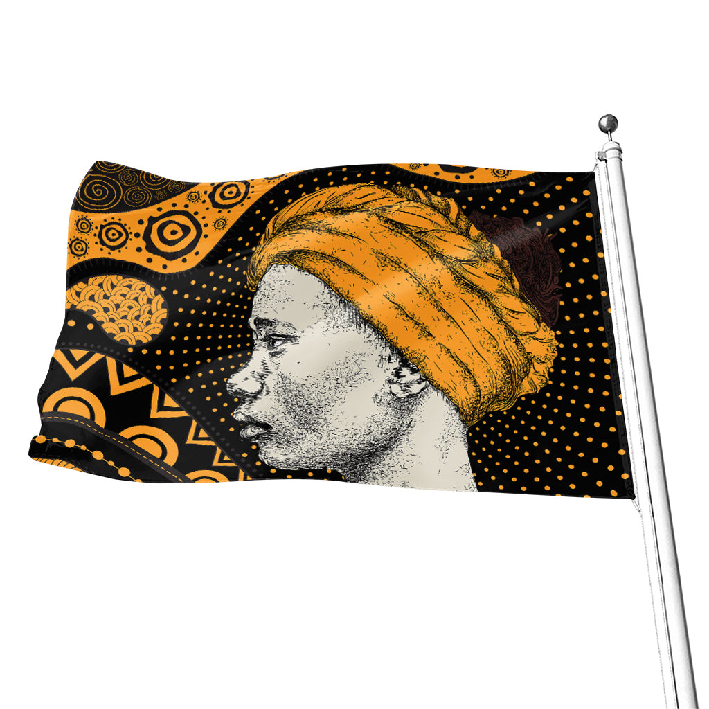 Tribal African Girl Print Flag