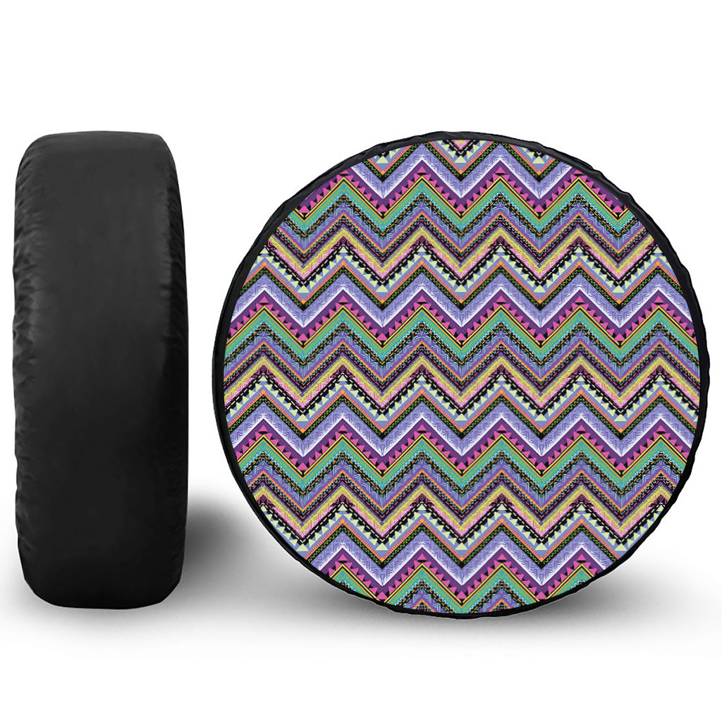 Tribal Aztec Hippie Pattern Print Leather Spare Tire Cover