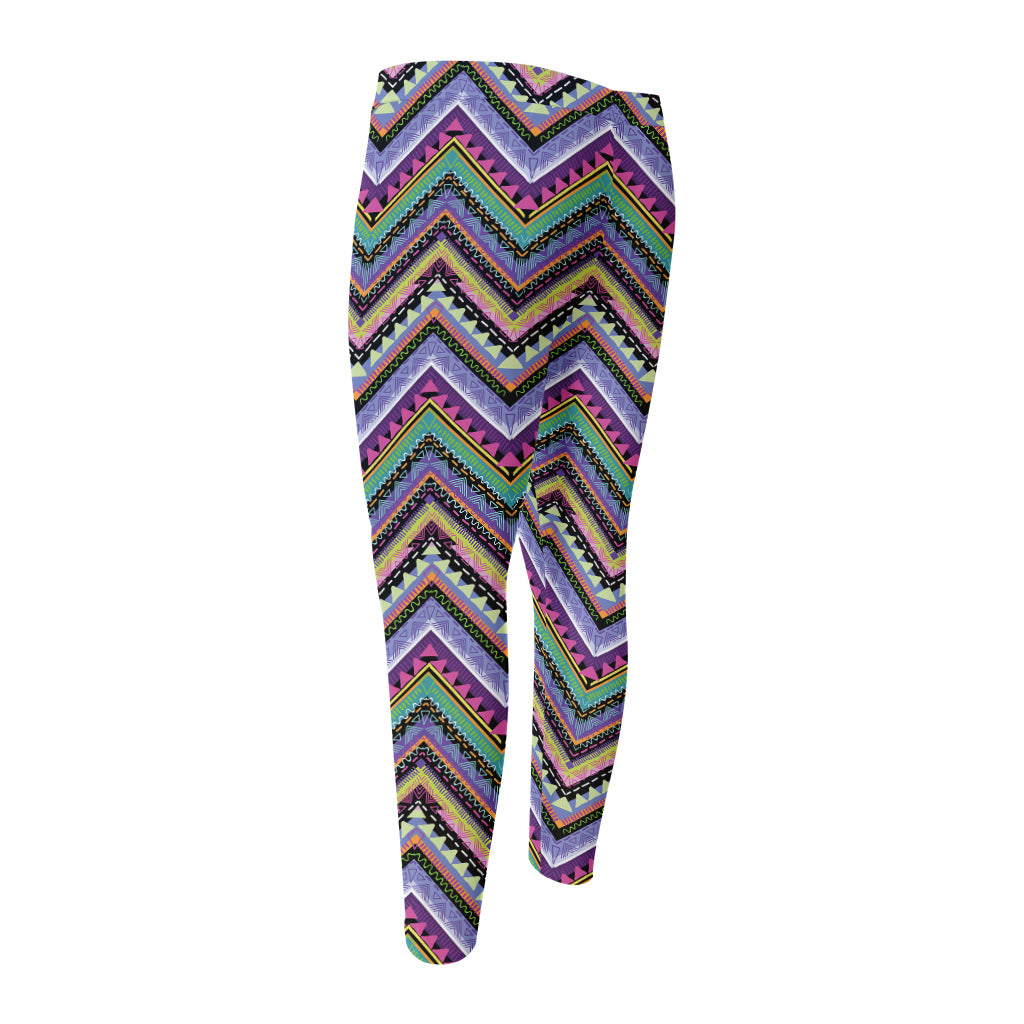 Tribal Aztec Hippie Pattern Print Men's Compression Pants