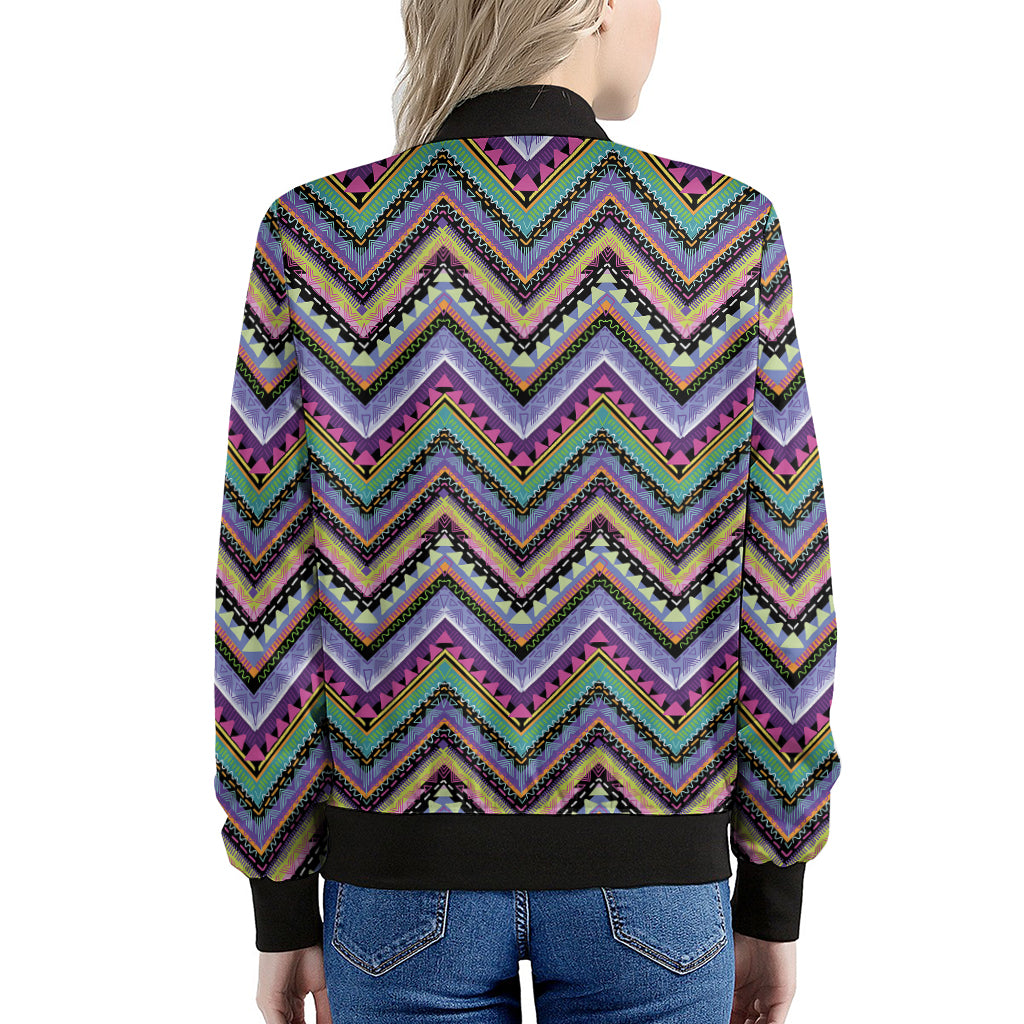 Tribal Aztec Hippie Pattern Print Women's Bomber Jacket