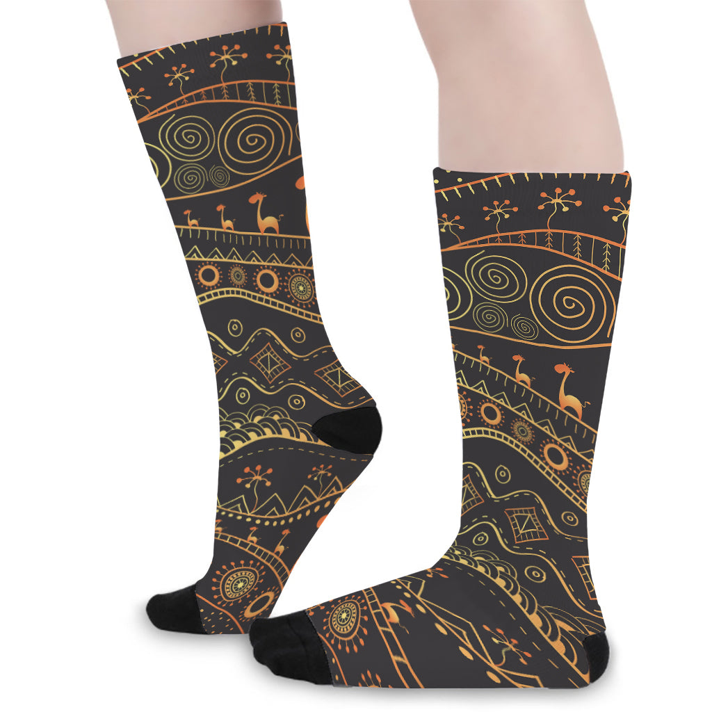 Tribal Ethnic African Pattern Print Long Socks
