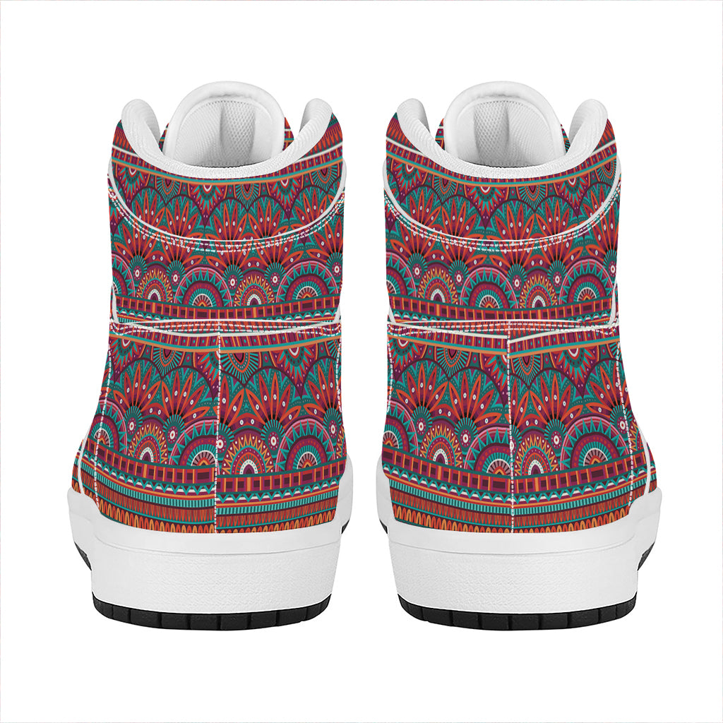 Tribal Ethnic Pattern Print High Top Leather Sneakers