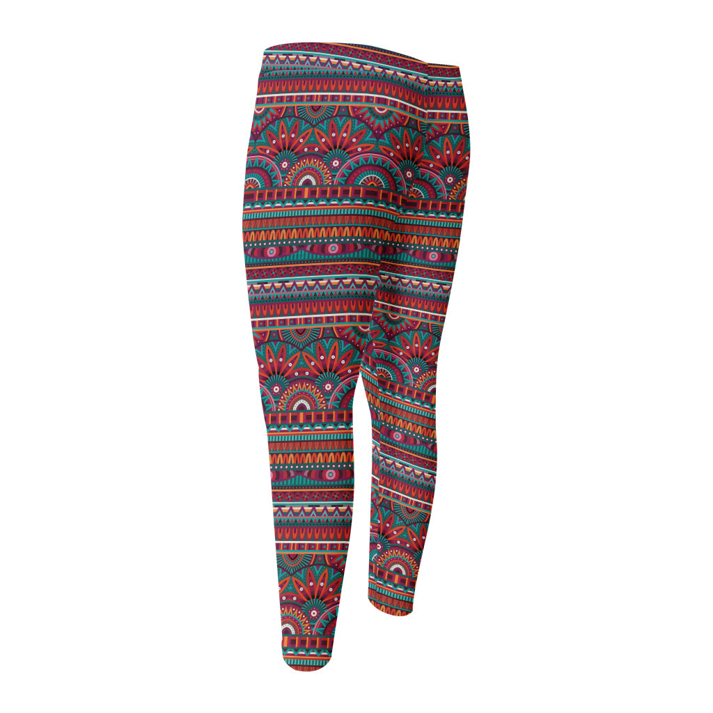Tribal Ethnic Pattern Print Men's Compression Pants