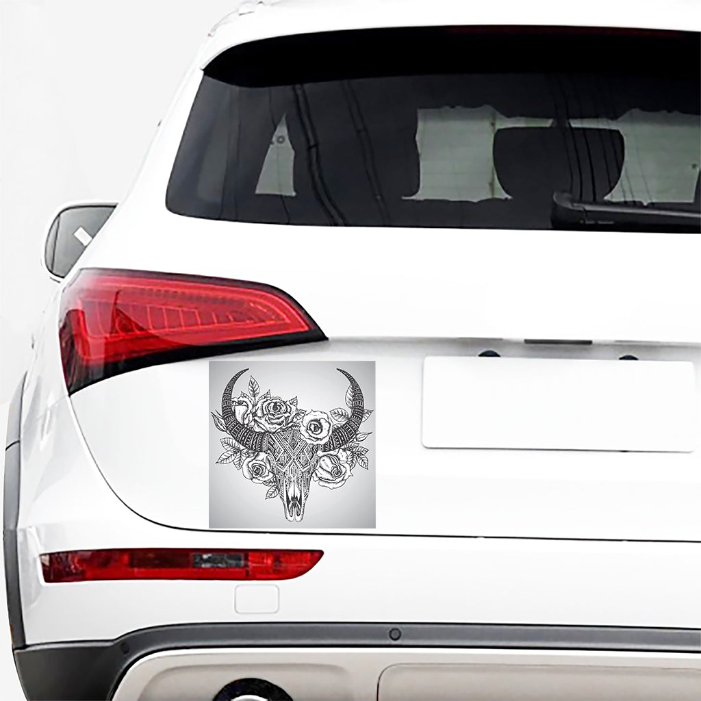 Tribal Indian Bull Skull Print Car Sticker