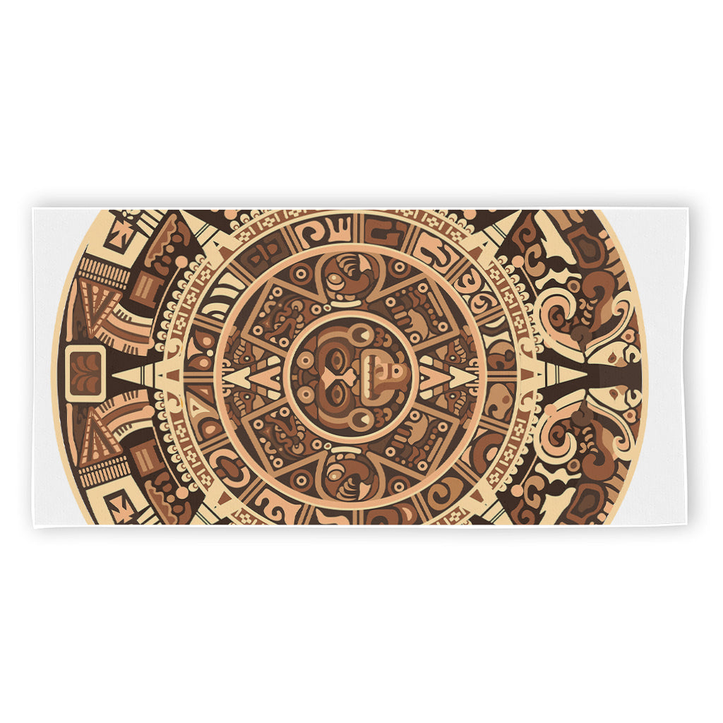 Tribal Maya Calendar Print Beach Towel