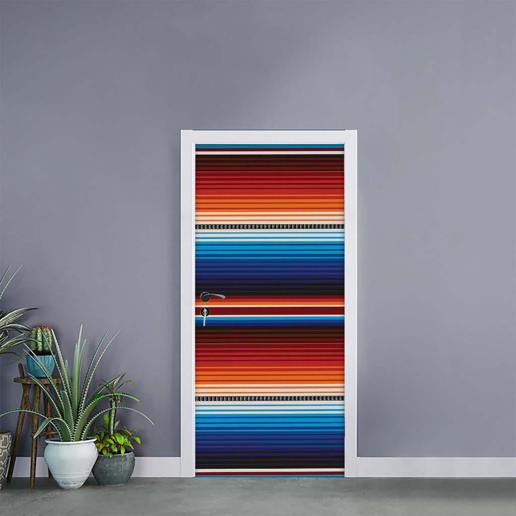 Tribal Mexican Blanket Pattern Print Door Sticker