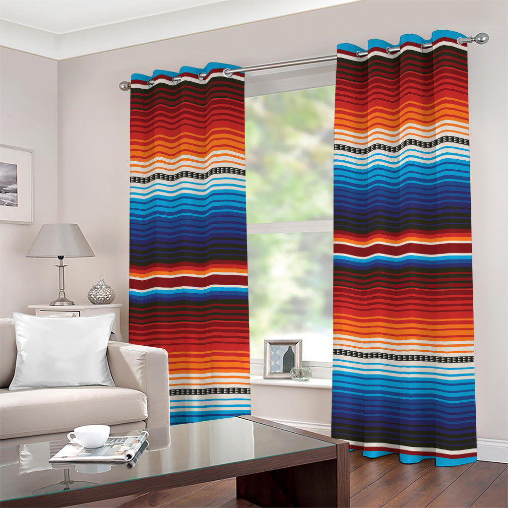 Tribal Mexican Blanket Pattern Print Grommet Curtains