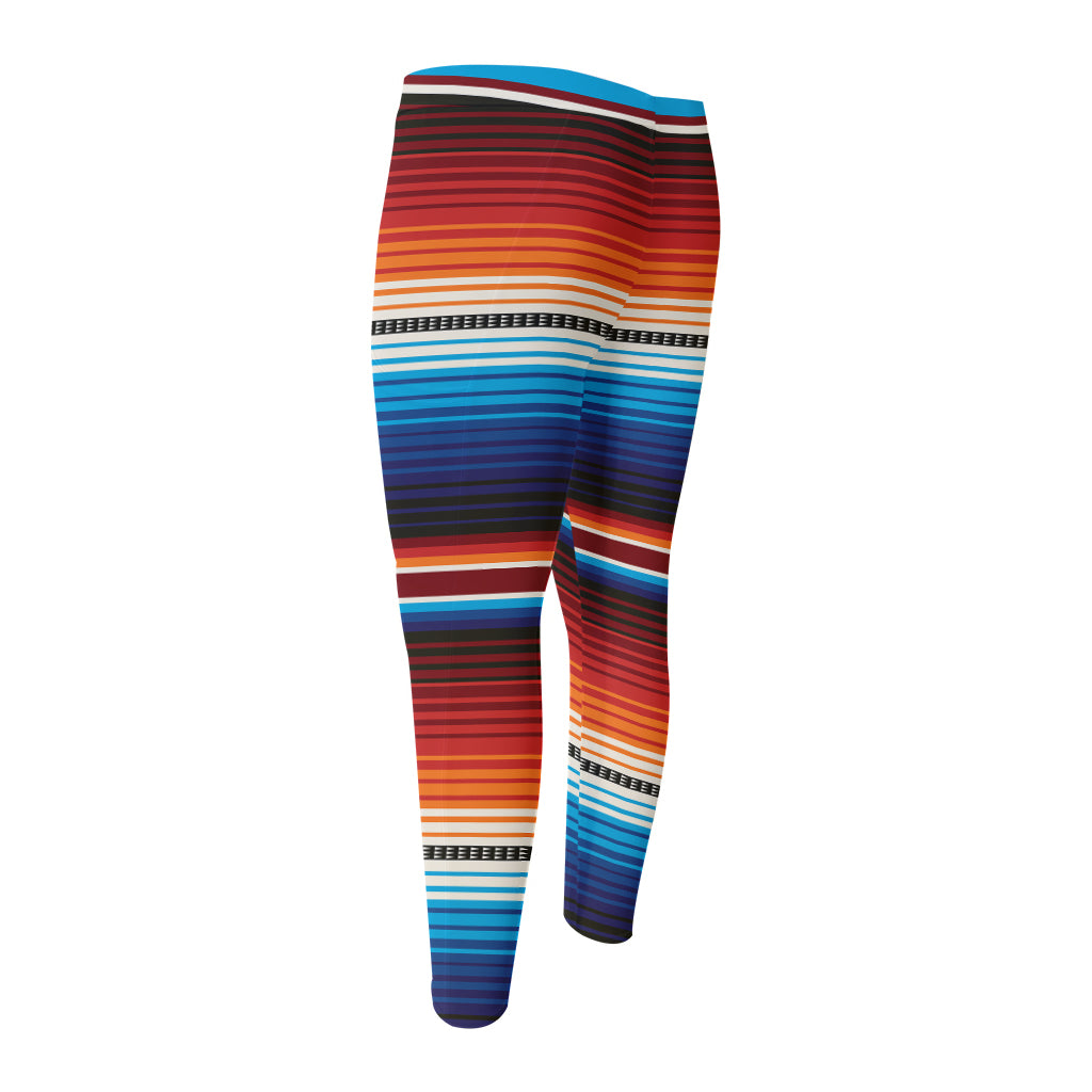 Tribal Mexican Blanket Pattern Print Men's Compression Pants