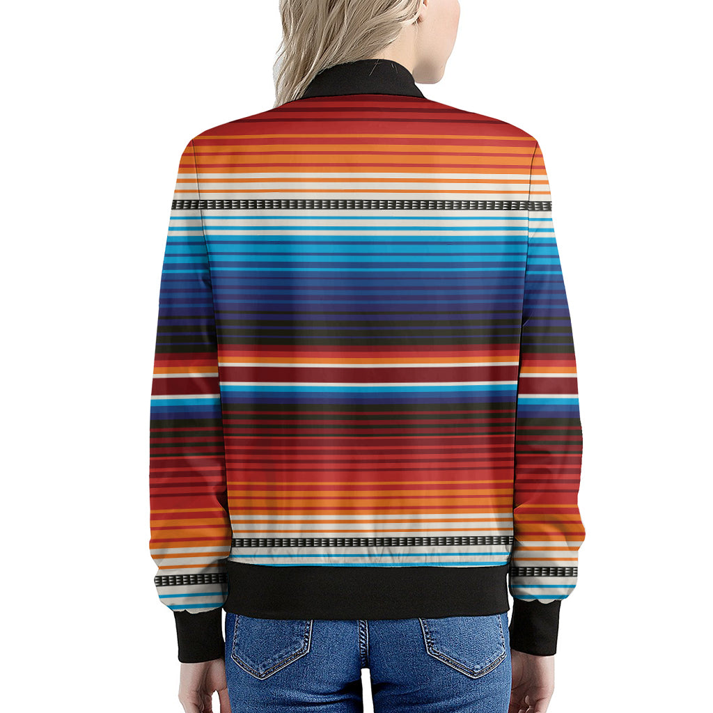 Tribal Mexican Blanket Pattern Print Women's Bomber Jacket