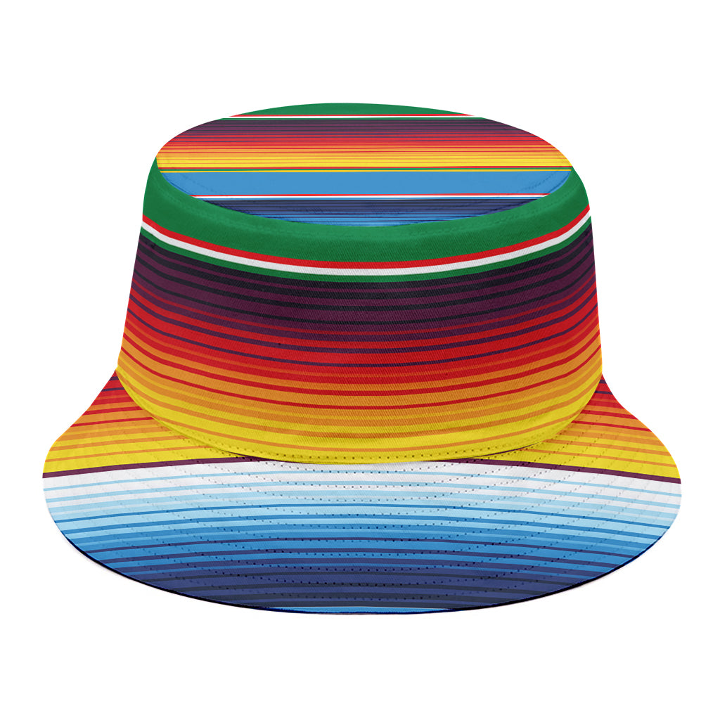 Tribal Mexican Blanket Stripe Print Bucket Hat