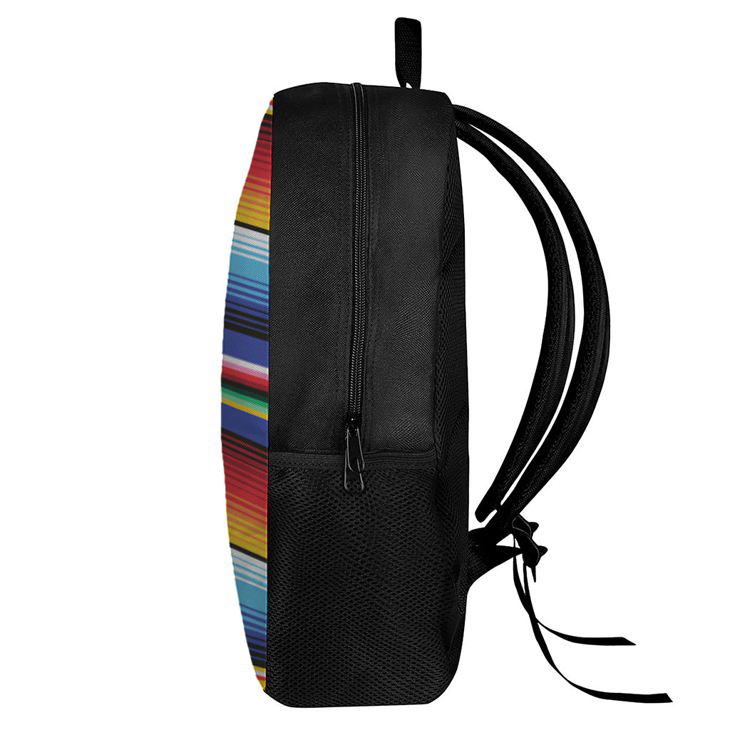Tribal Mexican Serape Pattern Print 17 Inch Backpack