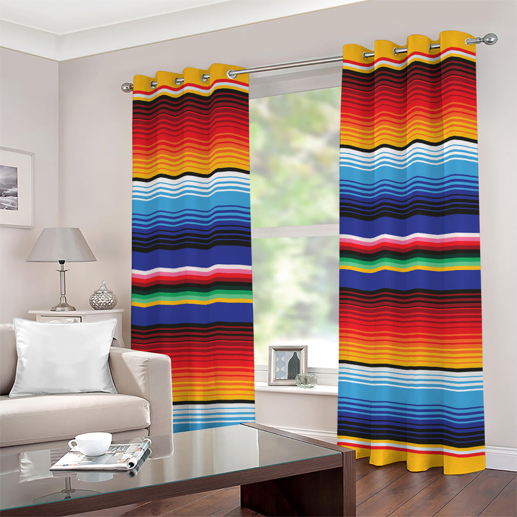 Tribal Mexican Serape Pattern Print Grommet Curtains