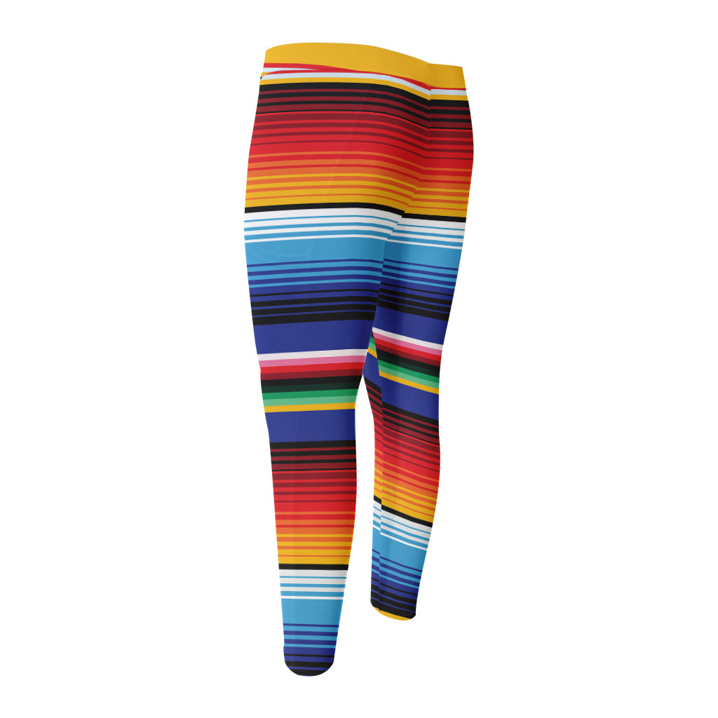 Tribal Mexican Serape Pattern Print Men's Compression Pants