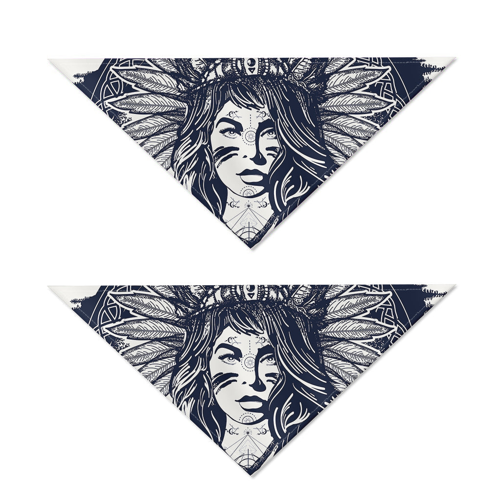Tribal Native Indian Girl Print Dog Bandana