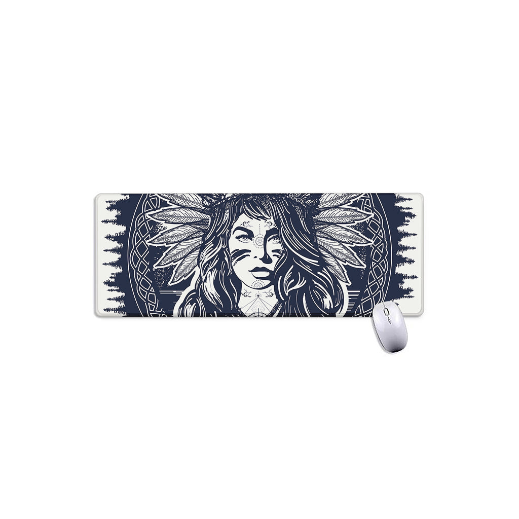 Tribal Native Indian Girl Print Extended Mouse Pad