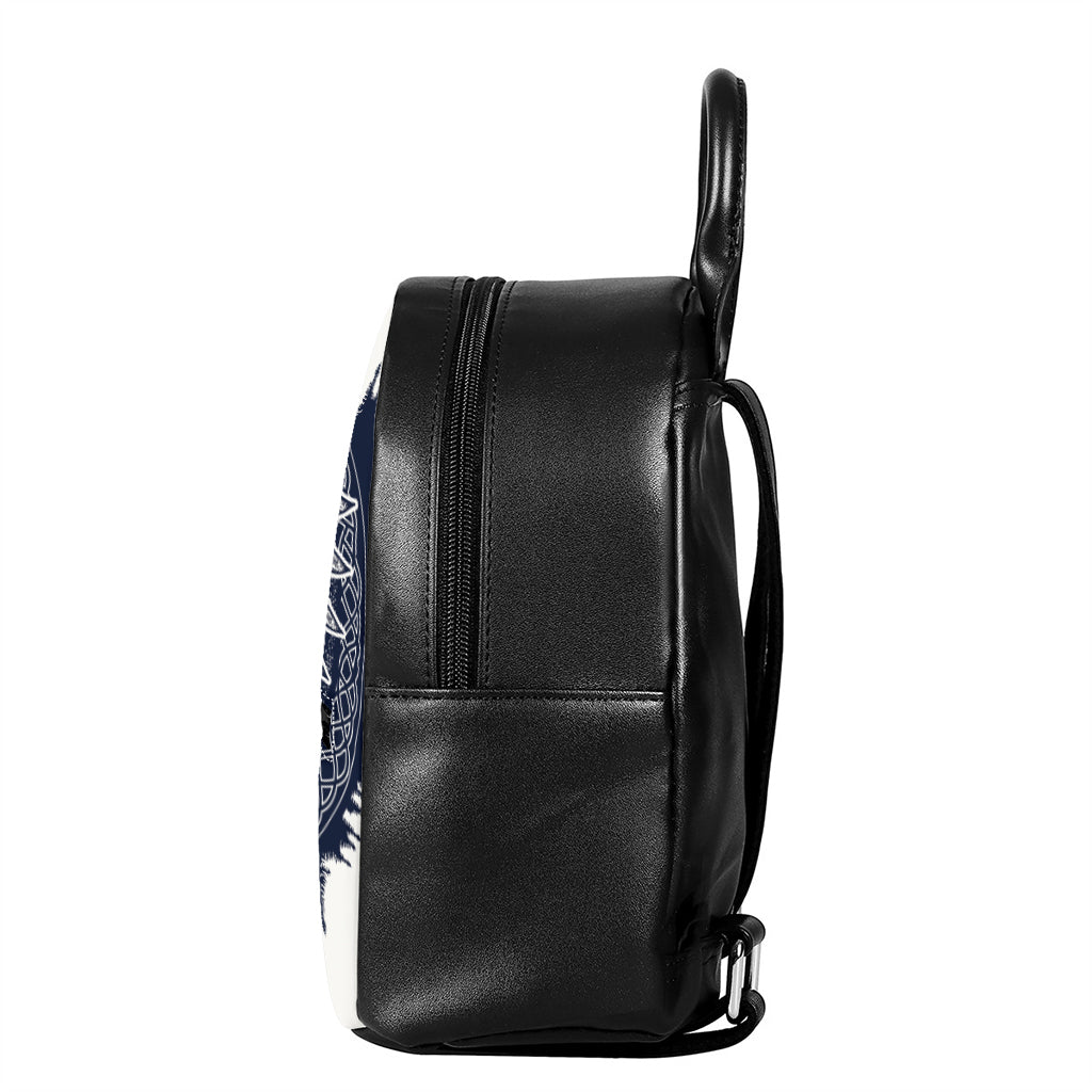 Tribal Native Indian Girl Print Leather Backpack