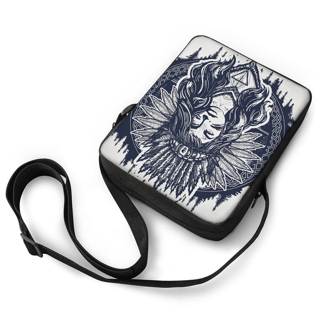 Tribal Native Indian Girl Print Rectangular Crossbody Bag