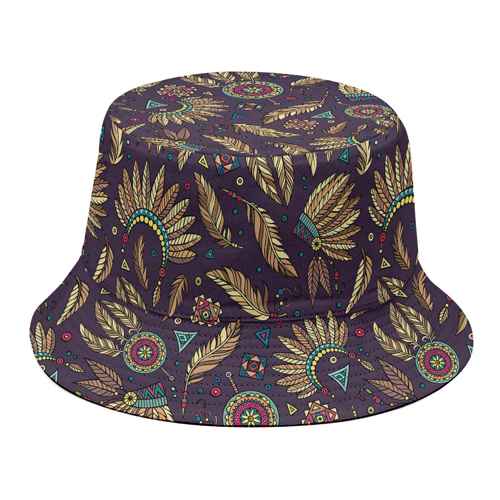 Tribal Native Indian Pattern Print Bucket Hat