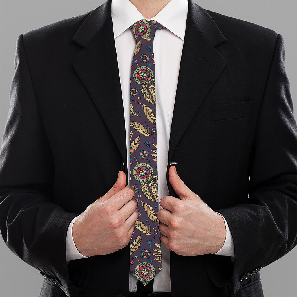 Tribal Native Indian Pattern Print Necktie