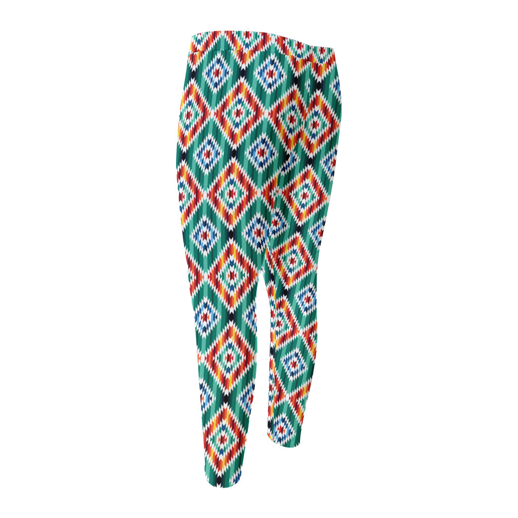 Tribal Navajo Pattern Print Men's Compression Pants