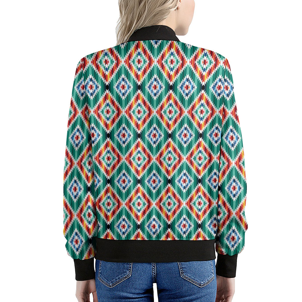 Tribal Navajo Pattern Print Women's Bomber Jacket