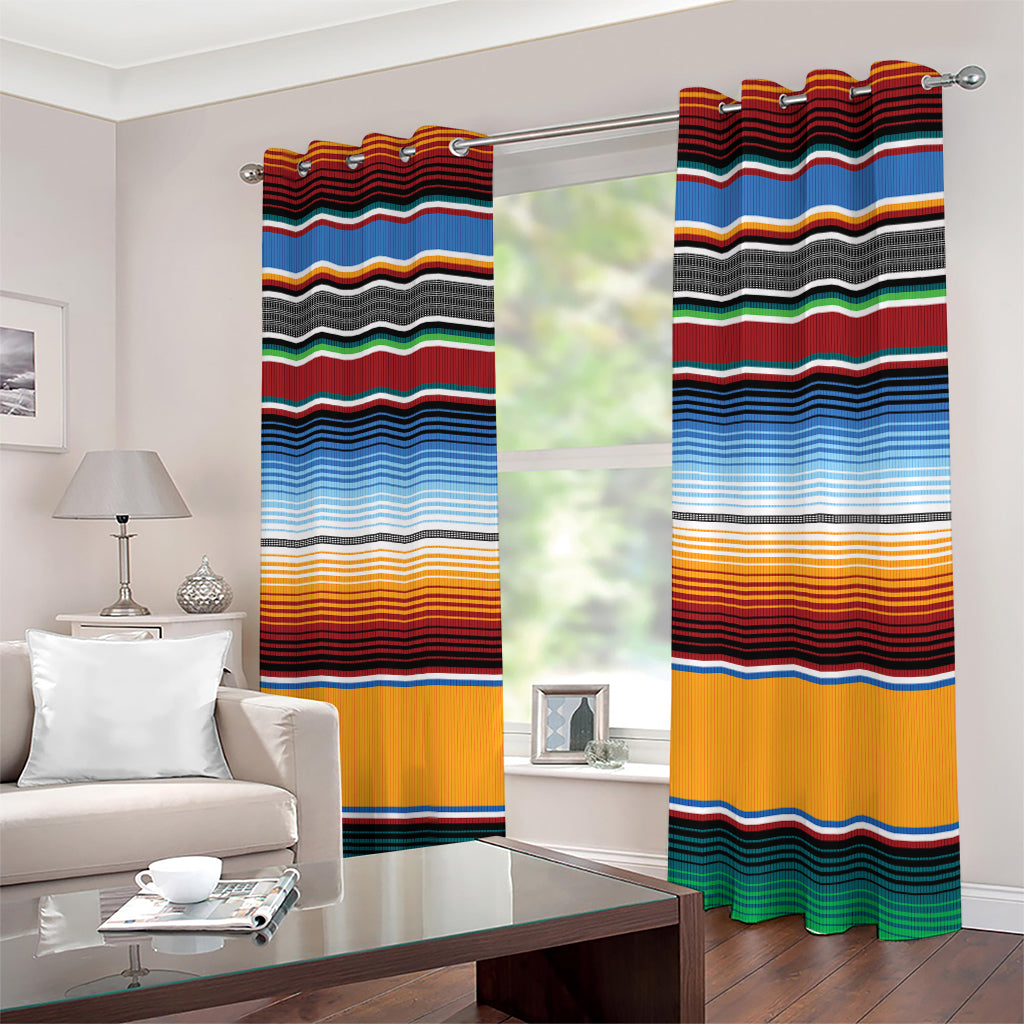 Tribal Serape Blanket Pattern Print Extra Wide Grommet Curtains
