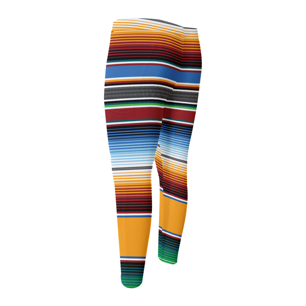 Tribal Serape Blanket Pattern Print Men's Compression Pants