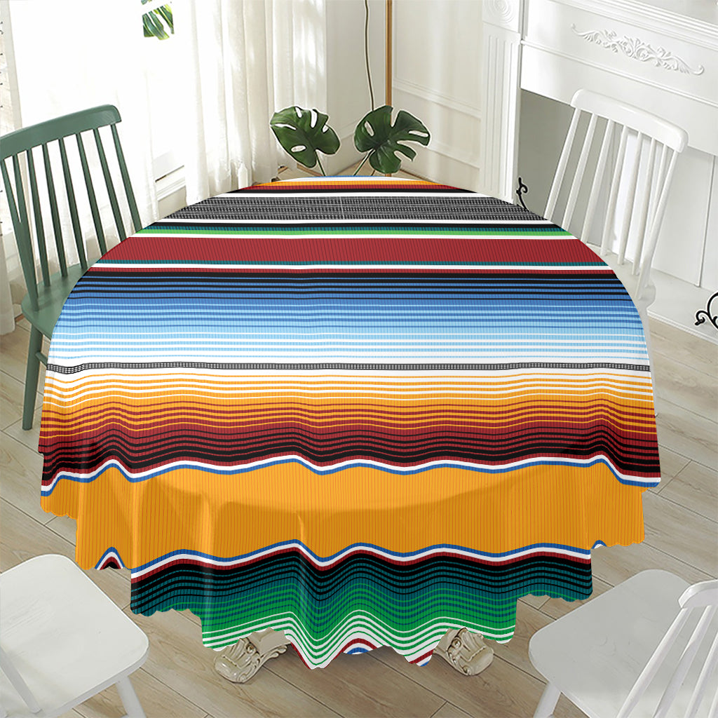 Tribal Serape Blanket Pattern Print Waterproof Round Tablecloth