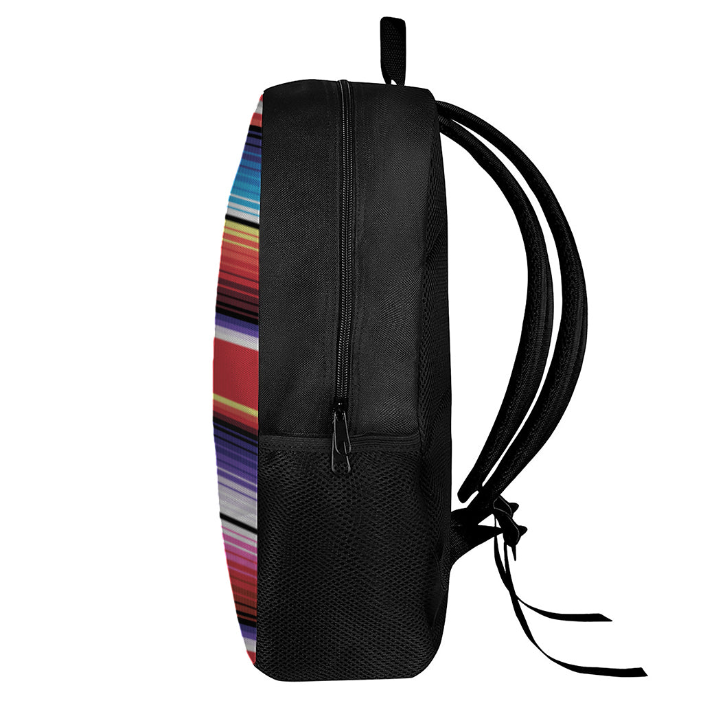 Tribal Serape Blanket Stripe Print 17 Inch Backpack