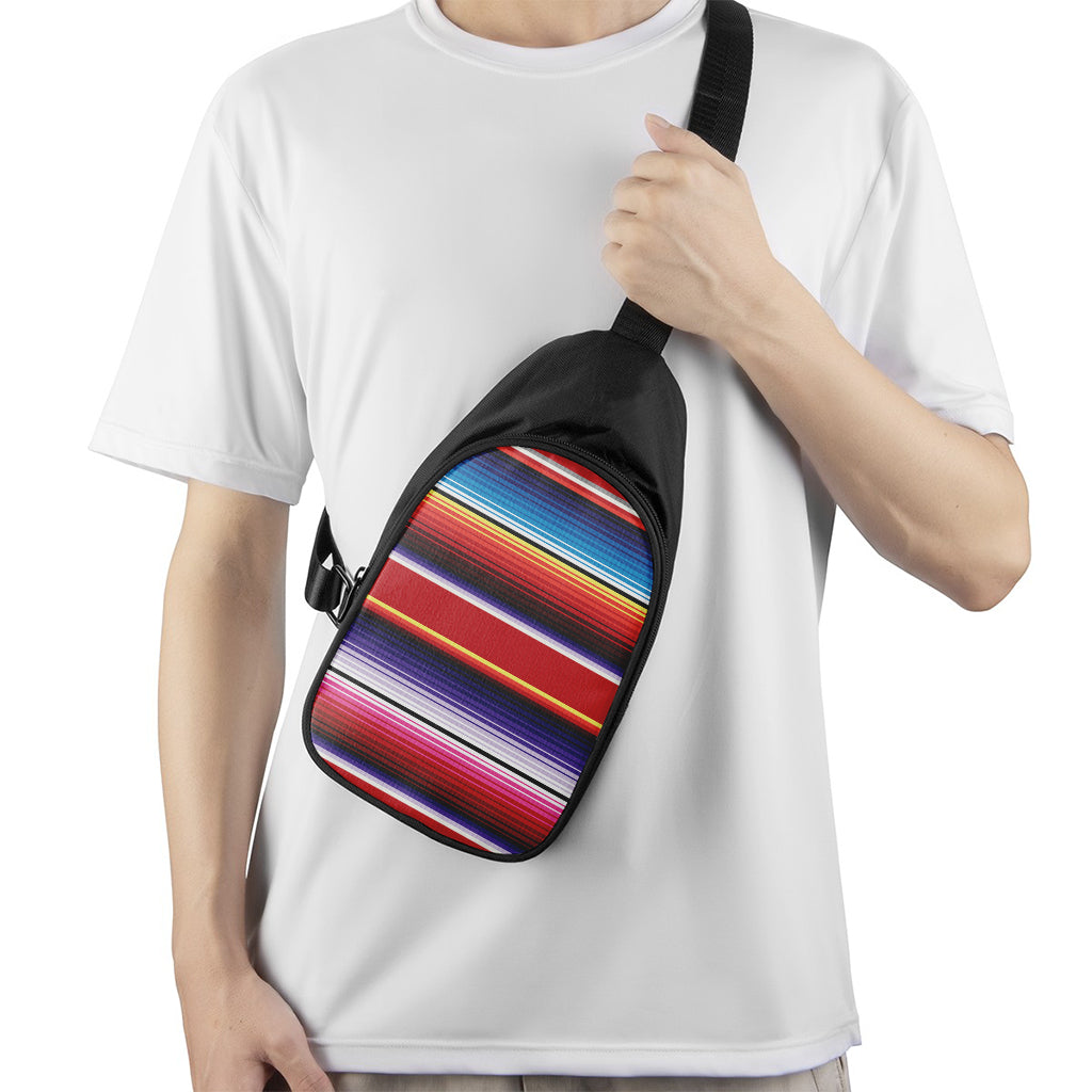 Tribal Serape Blanket Stripe Print Chest Bag