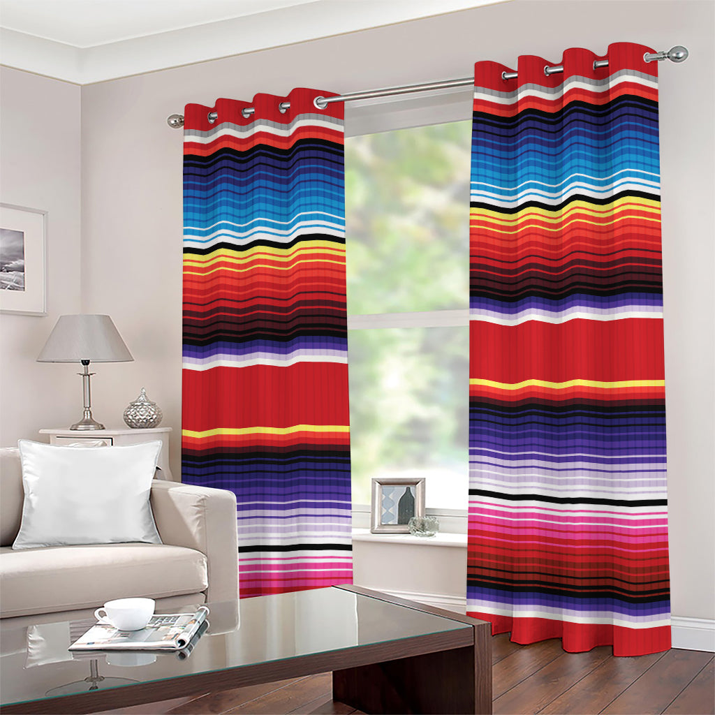 Tribal Serape Blanket Stripe Print Grommet Curtains