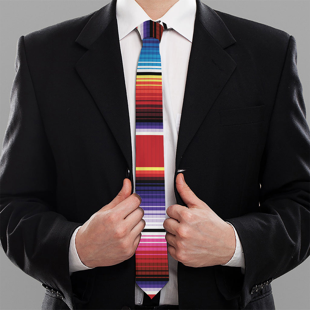 Tribal Serape Blanket Stripe Print Necktie