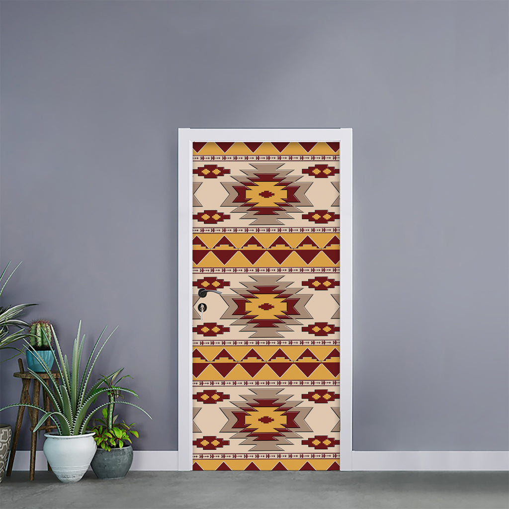 Tribal Southwestern Navajo Pattern Print Door Sticker