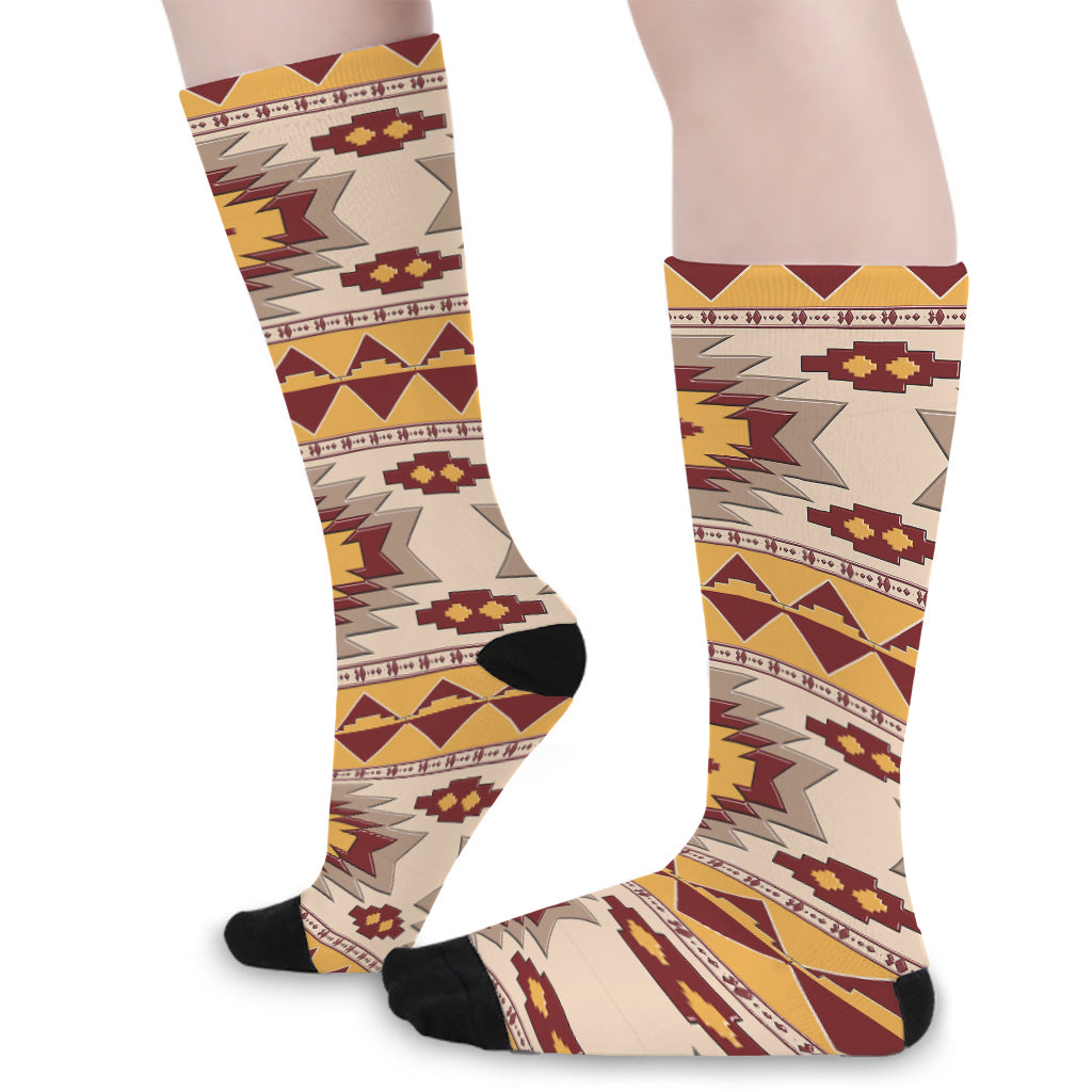 Tribal Southwestern Navajo Pattern Print Long Socks