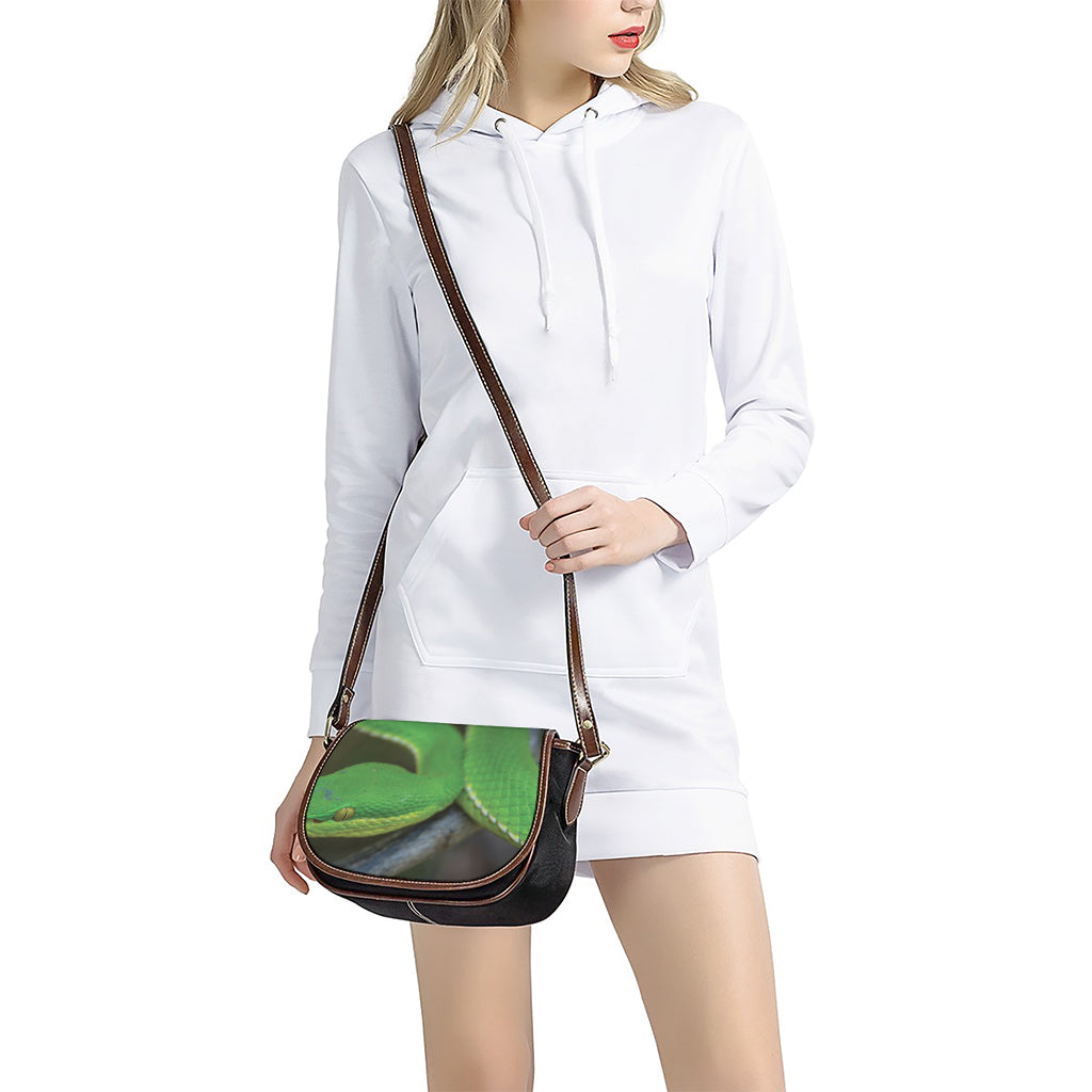 Trimeresurus Albolabris Snake Print Saddle Bag