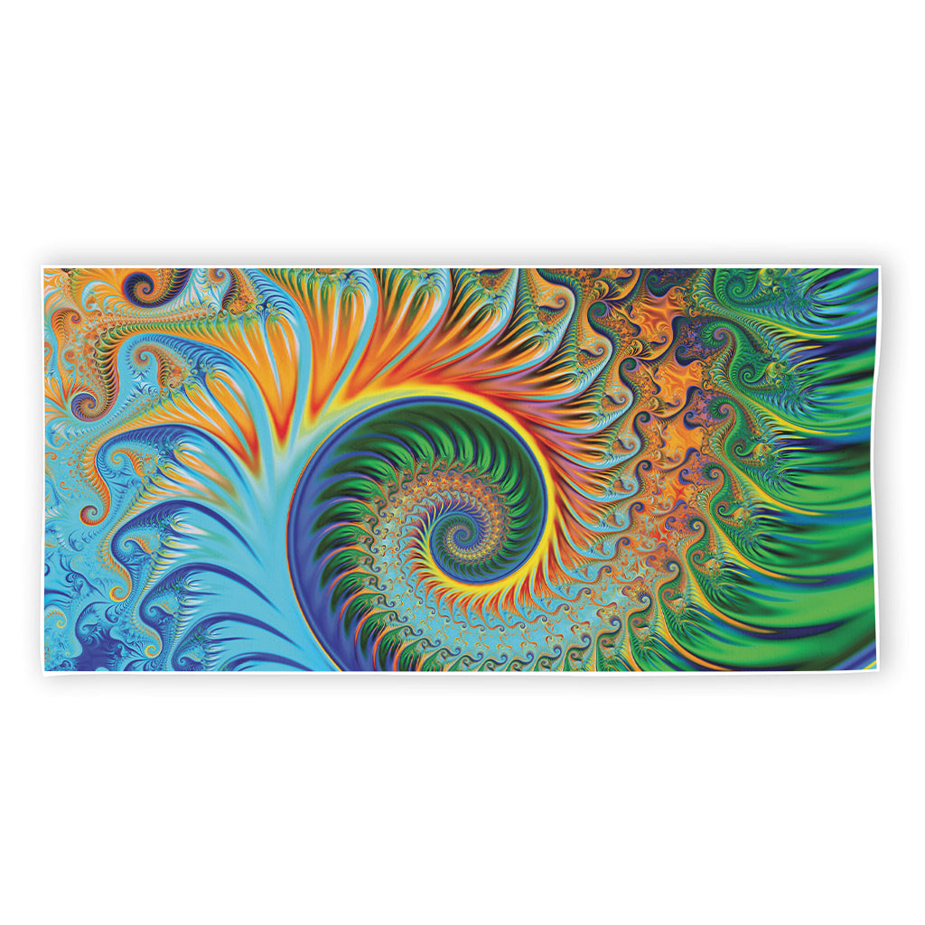 Trippy Fractal Print Beach Towel